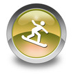 Yellow Glossy Pictogram "Snowboarding"