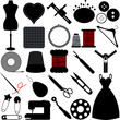 Vector Silhouette of Sewing Tools and Handicraft accessories