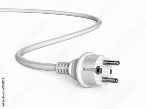 Illustration: Electric plug isolated on white Electric plug isolated on white