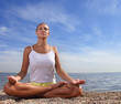 beauty girl in lotus pose