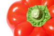 Close up of fresh red pepper vegetable isolated on white