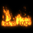 21.12.2012 in fire, apocalypse and end of the world concept, 3d