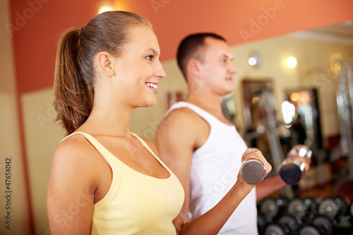 Photo: Training with dumbbells Training with dumbbells