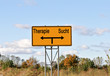 therapie sucht schild