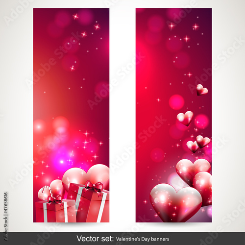 Vector: Valentine's Day vertical banners - vector set Valentine's Day vertical banners - vector set