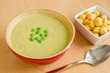 Green pea cream soup
