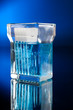 Glass jar with samples of patient biopsy tissue