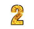 2 - Deux - Chiffre de luxe en or