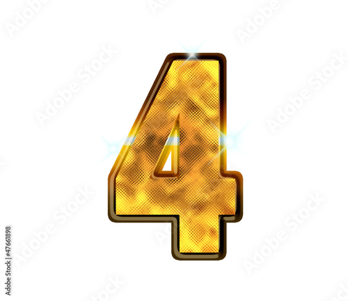 Illustration: 4 - quatre - Chiffre de luxe en or 4 - quatre - Chiffre de luxe en or