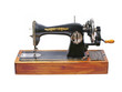 Old manual sewing machine.Isolated.