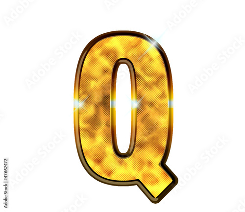 Illustration: Q - Alphabet lettre de luxe en or Q - Alphabet lettre de luxe en or