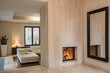 Travertine house: hallway