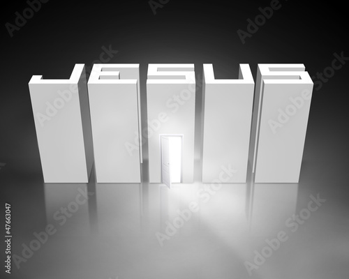Illustration: Jesus with open door Jesus with open door