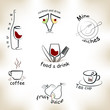 Label set for restaurant, cafe and bar