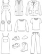 Vektor: Worker, plumber man, woman fashion set Worker, plumber man, woman fashion set