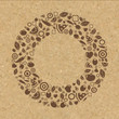 Cork Texture With Restaurant Icons