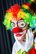 Funny clown in studio shooting