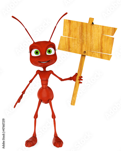 Illustration: ant cartoon holding a sign ant cartoon holding a sign