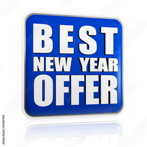 Illustration: best New Year offer blue banner best New Year offer blue banner