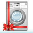 Gift washing machine. Sale. Vector