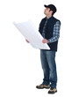 Man checking the plans.