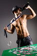 Naked broke businessman in casino