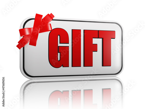 Illustration: gift banner with ribbon gift banner with ribbon