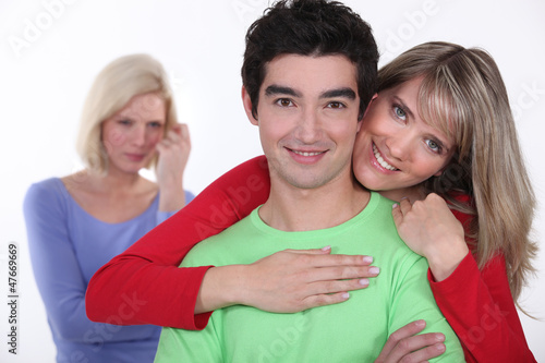 Photo: Woman jealous of couple Woman jealous of couple