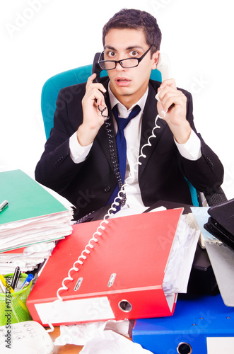Photo: Busy stressed man in the office Busy stressed man in the office