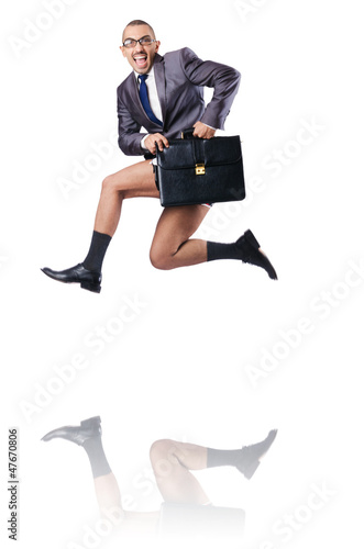 Photo: Nude businessman isolated on white Nude businessman isolated on white