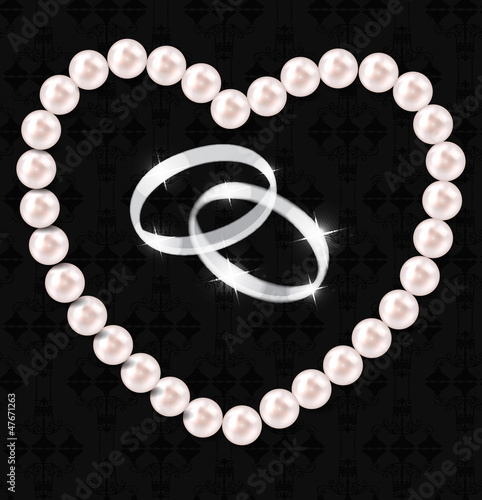 Vector: Pearl heart vector illustration background Pearl heart vector illustration background