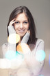 Pretty portrait with colorful lensflares