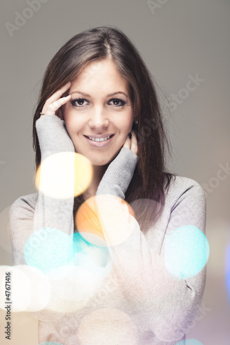 Photo: Pretty portrait with colorful lensflares Pretty portrait with colorful lensflares
