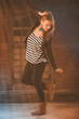 young dancer dancing under sun beams