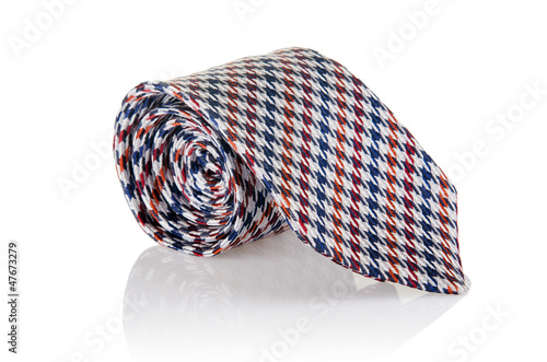 Photo: Elegant silk male tie ( necktie ) on white Elegant silk male tie ( necktie ) on white