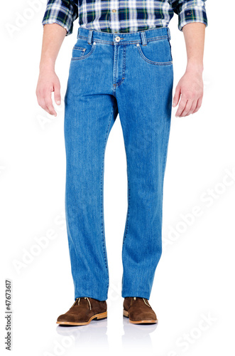 Photo: Fashion concept with trousers on white Fashion concept with trousers on white