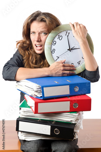 Photo: Busy woman worker in the office Busy woman worker in the office