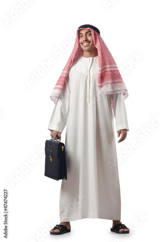 Photo: Diversity concept with arab on white Diversity concept with arab on white