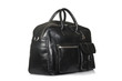 Black leather briefcase isolated on the white