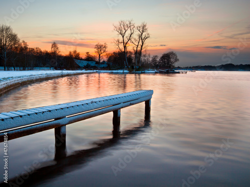 Photo: Winter sunset lake Winter sunset lake