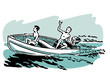 young boys enjoying a boat ride