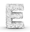 Illustration: Letter E, page documents font Letter E, page documents font
