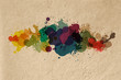 Vector watercolor splatter on paper texture background