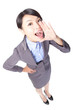 happy business woman shout