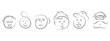 man faces evolution in life family