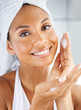 Taking care of her skin