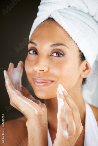 Photo: She's proactive about skin care She's proactive about skin care