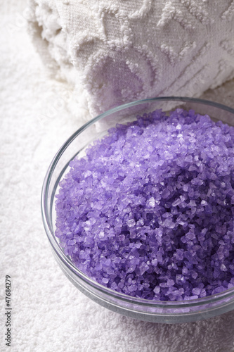 Photo: bath salt with towel bath salt with towel