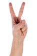 Hand showing number two