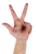 Hand showing number three